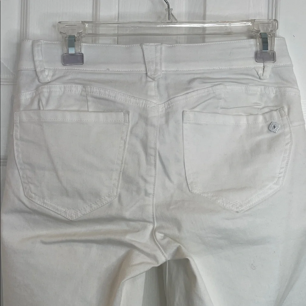 DEMOCRACY AB SOLUTION MID-RISE CUFFED BERMUDA SHORTS CLASSIC 6 POCKET WHITE SZ 4